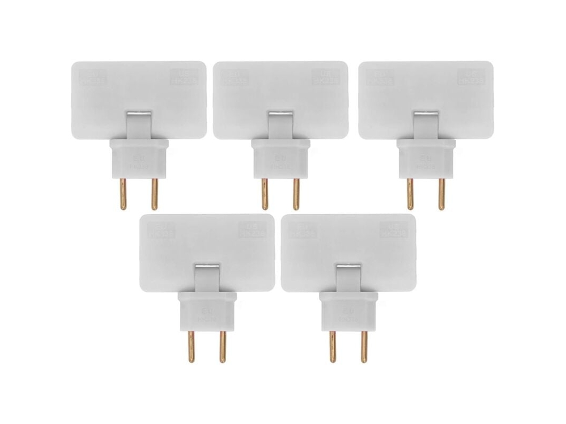 Pacote Com 5 Tomadas Planas Sem Fio Rotação De 180 Graus, Adaptador De Tomada Europeia 1 Para 3 Unidades, 110, 250v, Para Instalação Atrás De Móveis