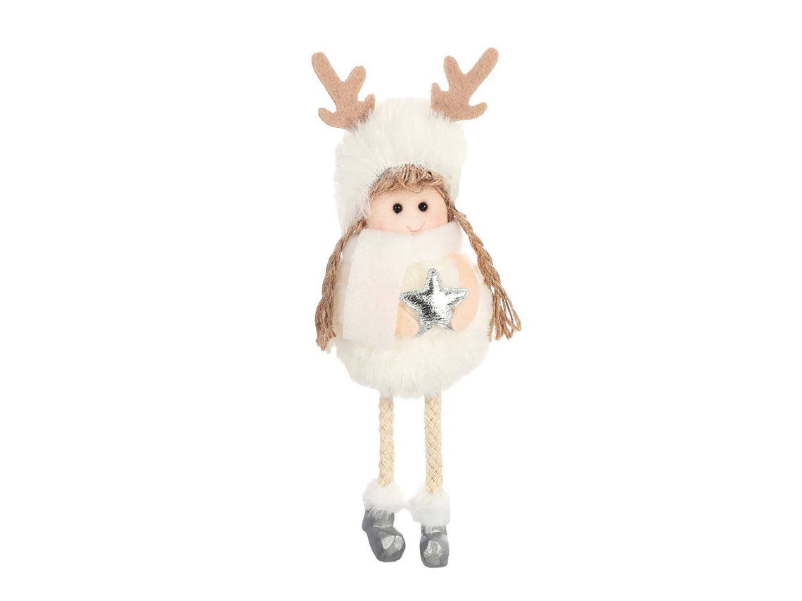 Adorno Pelúcia Branco Para Árvore De Natal