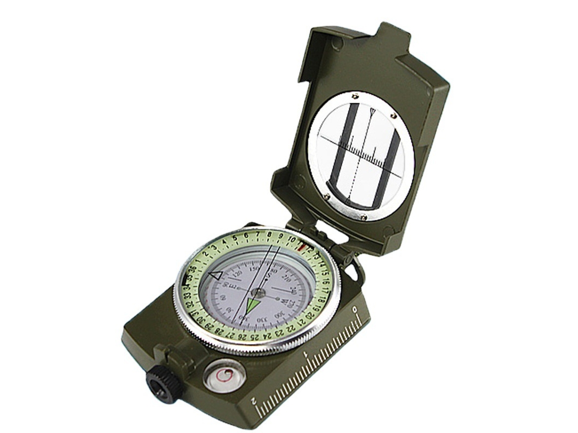 Bússola Militar Multifuncional, Profissional, Portátil, para Orientação em Trilhas, Camping, Viagens e Exploração. Cor: Verde. Dimensões: 8 AQUAFORGE