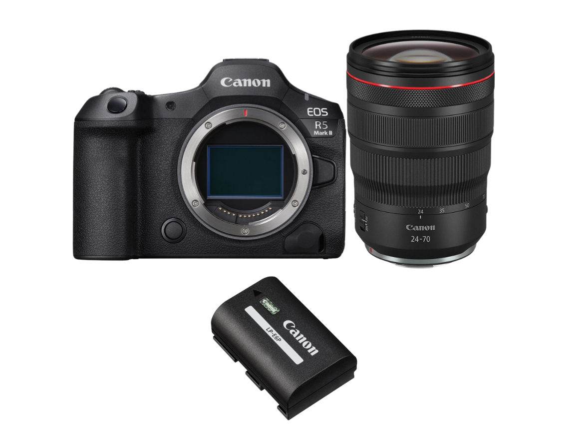 Eos R5 Mark Ii + Rf 24 70mm F/2.8 L Is Usm + 1 Canon Lp e6p + Ebook “20 Dicas para Fotos Que Impressionam” CANON