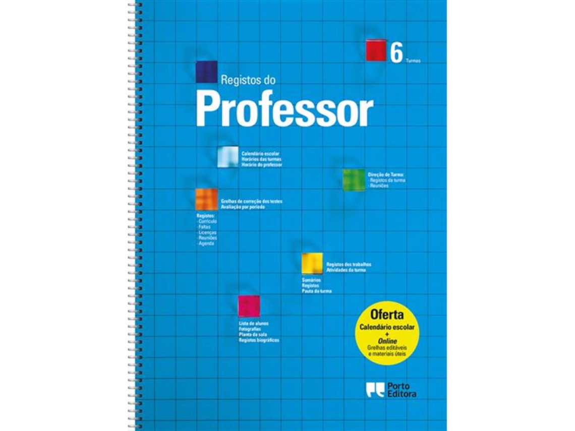 Livro Registos do Professor - 6 Turmas (Português)
