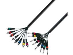 Cabo de Áudio ADAM HALL (RCA - Jack 6.3mm - 5 m - Preto)