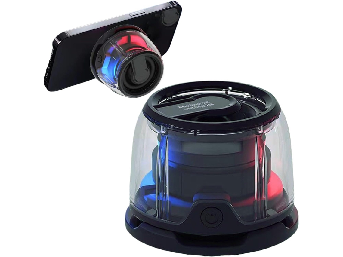 Caixa De Som Magnética Sem Fio, Com Luz Rgb E Bateria Externa, Multicolorida.