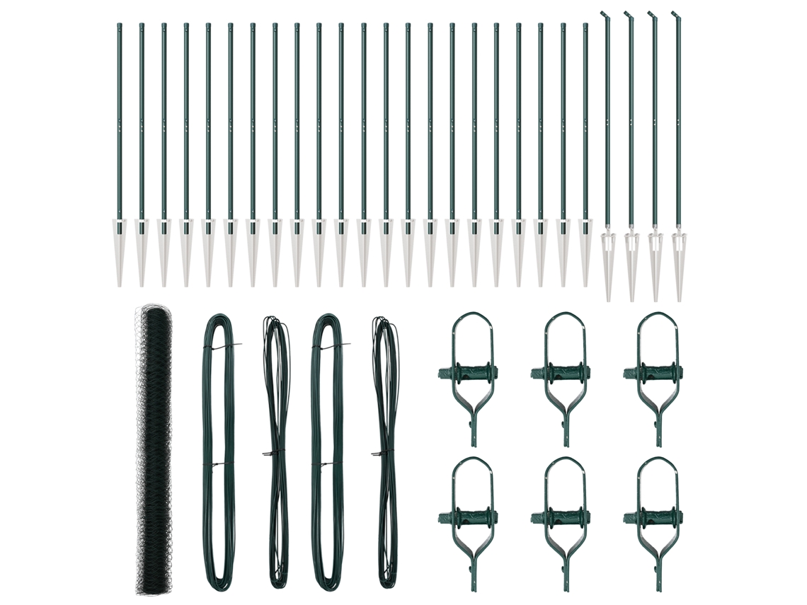 Conjunto 1 Cerca Externa Vidaxl Verde Aço (50 X 1,5 M)