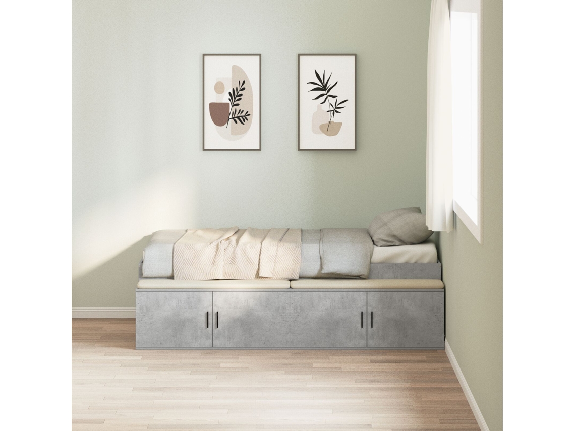 Cama Cinza Concreto 90x200 Cm