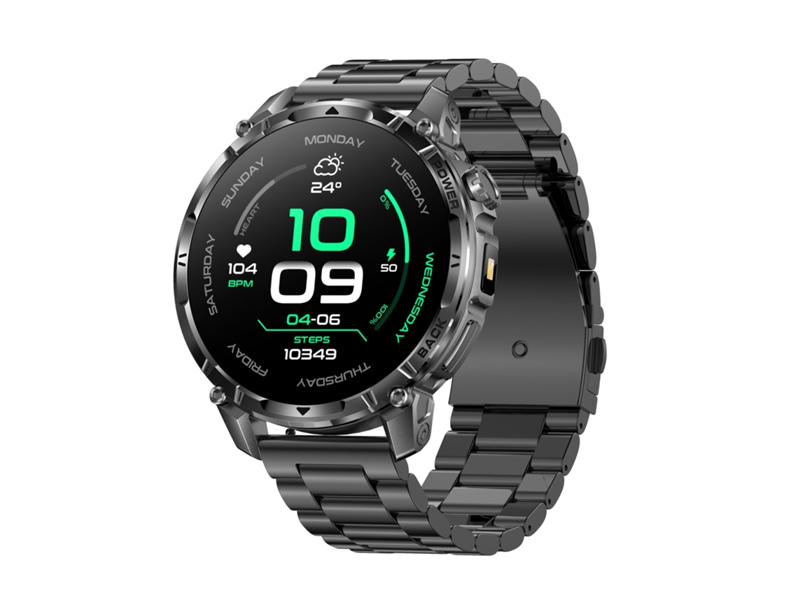 Smartwatch Bisbisous Bateria 1000 Mah Lanterna Led Ecrã 1,7 Polegadas Chamadas Bluetooth Ip68 Preto
