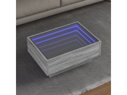 Vidaxl Mesa De Centro C/ Leds 70x50x30 Cm Derivados De Madeira