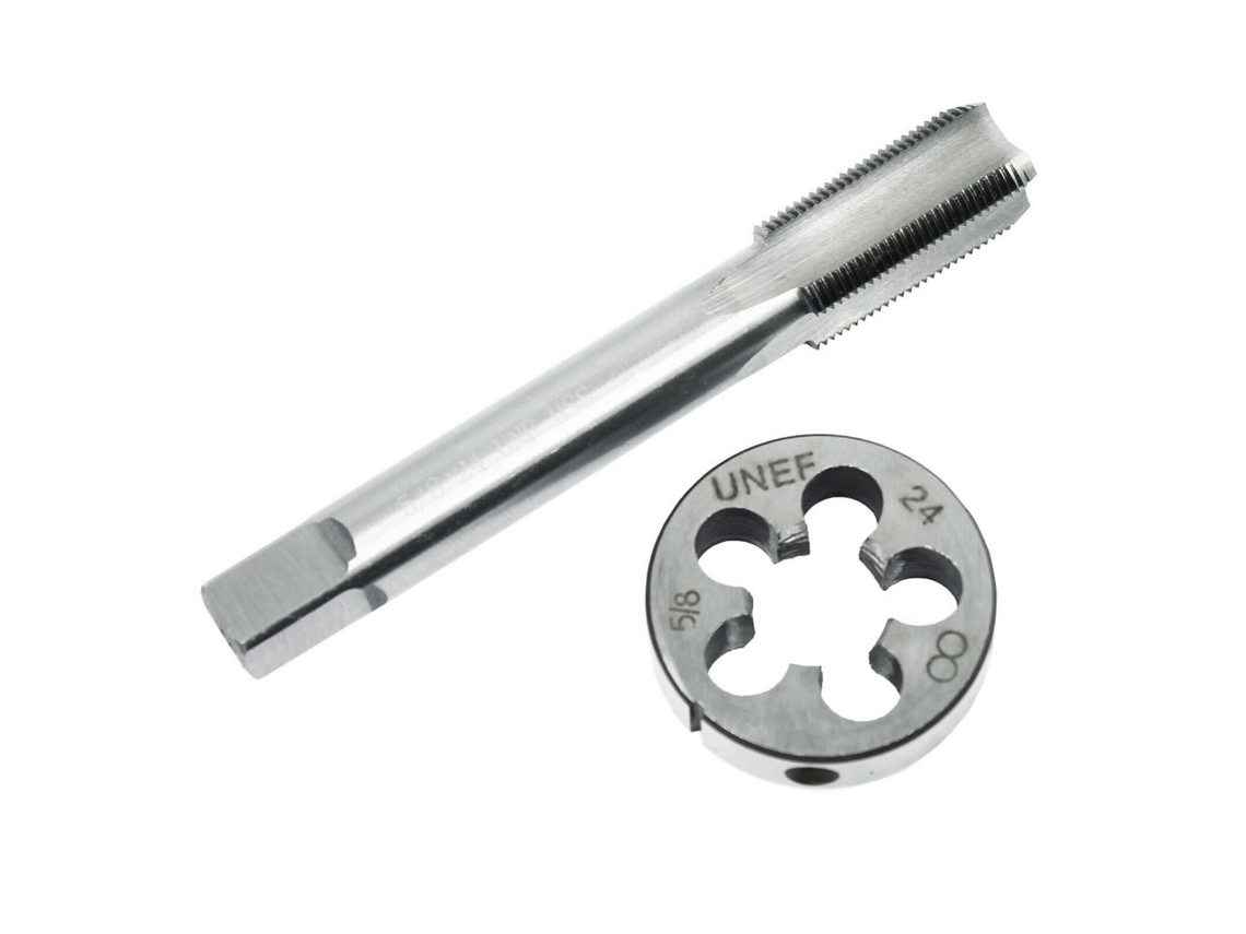 Conjunto De Brocas E Matrizes 5/8''-24 De Aço De Alta Velocidade Com Rosca Direita Para Restauração De Filetes