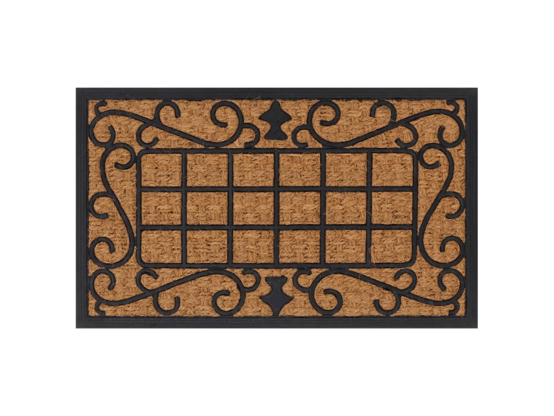 Vidaxl Tapete De Porta Retangular 45x75 Cm Borracha E Fibra De Coco