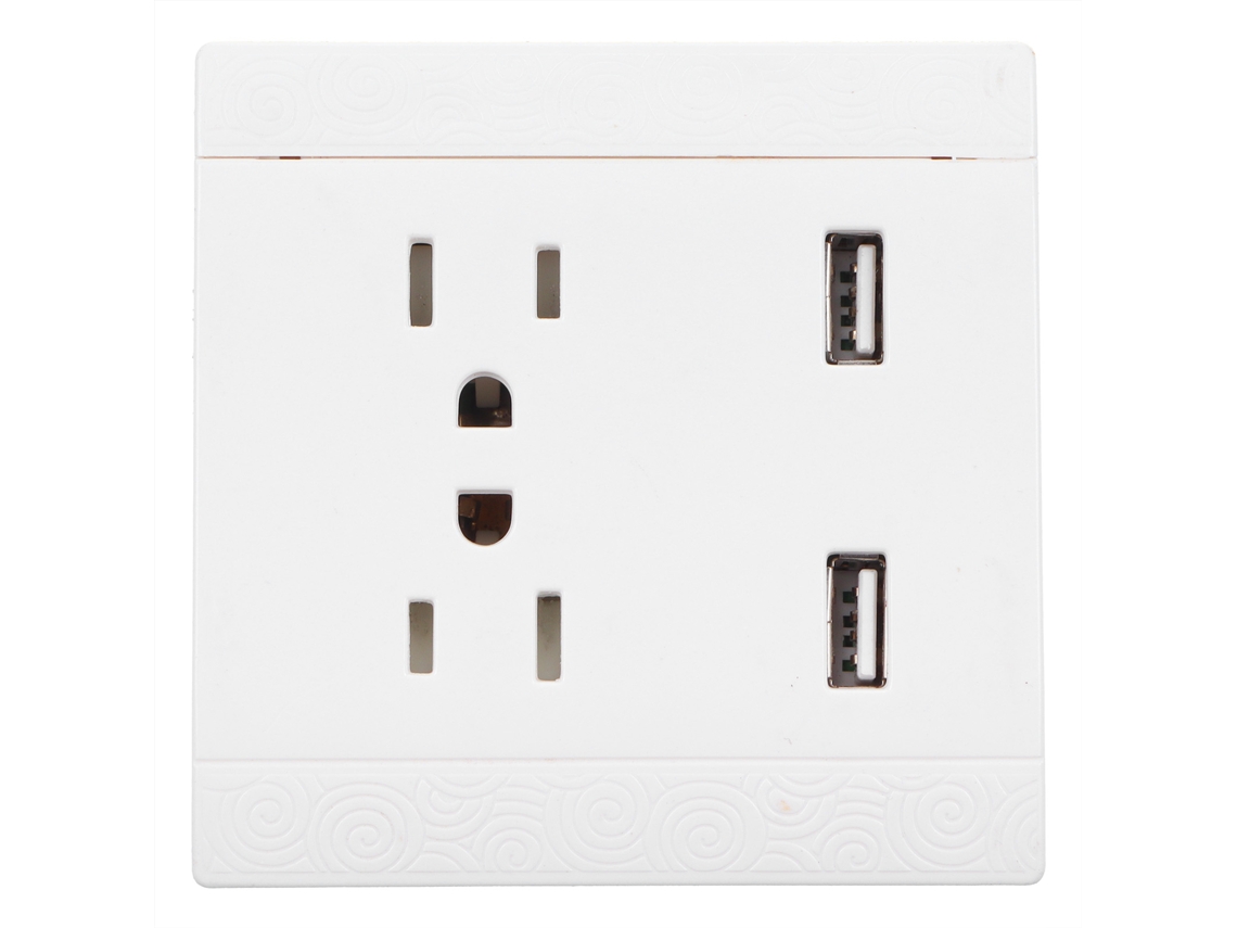 Tomada de parede Primerox com dual USB, 10A, 110V, para casa, escritório, escola | S/MARCA