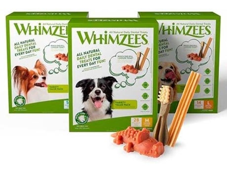 Snacks Dentais para Cães WHIMZEES Variety Value Box S mix S - 56 unidades