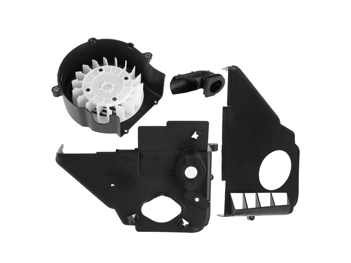 Drfeify Tampa De Ventoinha Motor Em Plástico Para Gy6 125 150com Tubo Conexão, Fácil Instalação, Carenagem De Ar Preta