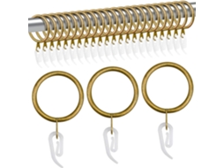 Conjunto De 24 Anéis E Ganchos De Metal Para Cortina, Em Latão E Aço Inoxidável, Com Diâmetro Interno De 30mm