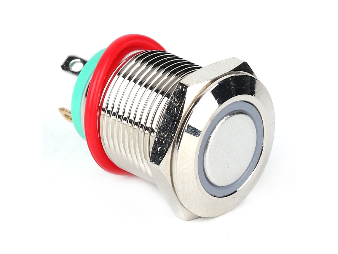 Interruptor De Botão Com Led Auto-reset Ip65 2un 12mm