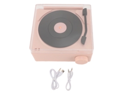 Aetheria relógio Despertador com Alto falante Bluetooth Multifuncional Retro Pequeno para Quarto Rosa Claro Cinza