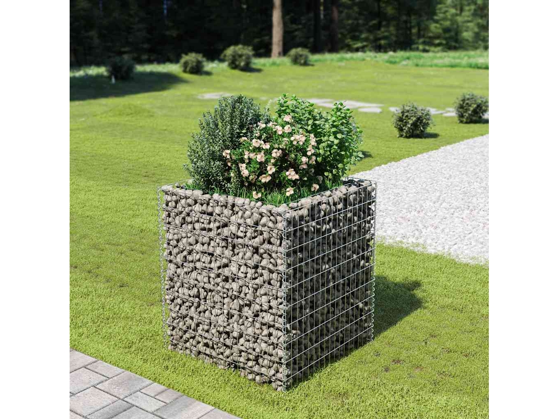 Vidaxl Canteiro Elevado/cesto Gabião 90x90x100 Cm Aço Galvanizado