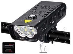 Luzes De Bicicleta 10.000 Mah Luz De Bicicleta Usb Recarregável 3.000 Lúmens Farol De Bicicleta 5t6 L Super Brilhante Lanterna F-preta*