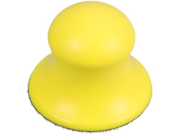 Bloco De Lixa Manual Redondo De 73 Mm (3 Polegadas) Em Pu Amarelo | Espuma Autoadesiva