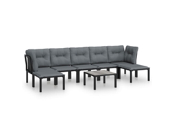 Garden Lounge Set, Garden Lounge Sets Vidaxl Preto Aço (n/a)