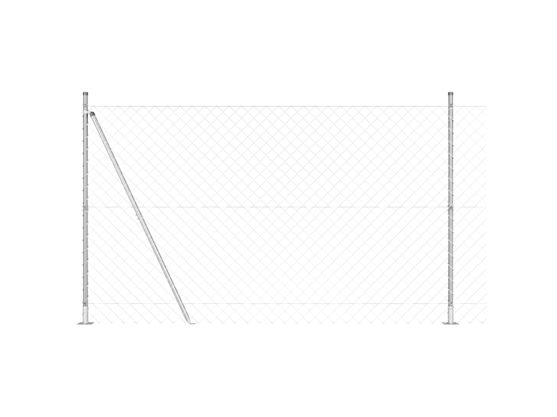 Conjunto 1 Poste De Cerca Vidaxl Prateado Aço (10 X 1,4 M)