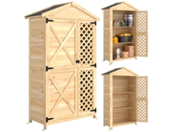 Guarda roupa Externo: Galpão de Jardim com Porta Ventilada e Kit Anti tombamento. Ge