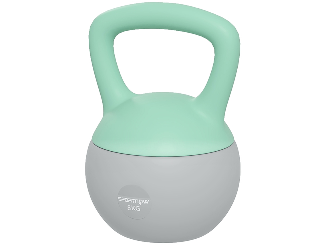 Kettlebell De 8 Kg Pesa Russa Preenchida De Metálica Alça Antiderrapante Para Treino Em Casa Ginásio Areia Cinzento 19x19x28 Cm