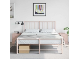 Vidaxl Mesas De Cabeceira 2 Pcs 34,5x39x44 Cm Aço Rosa