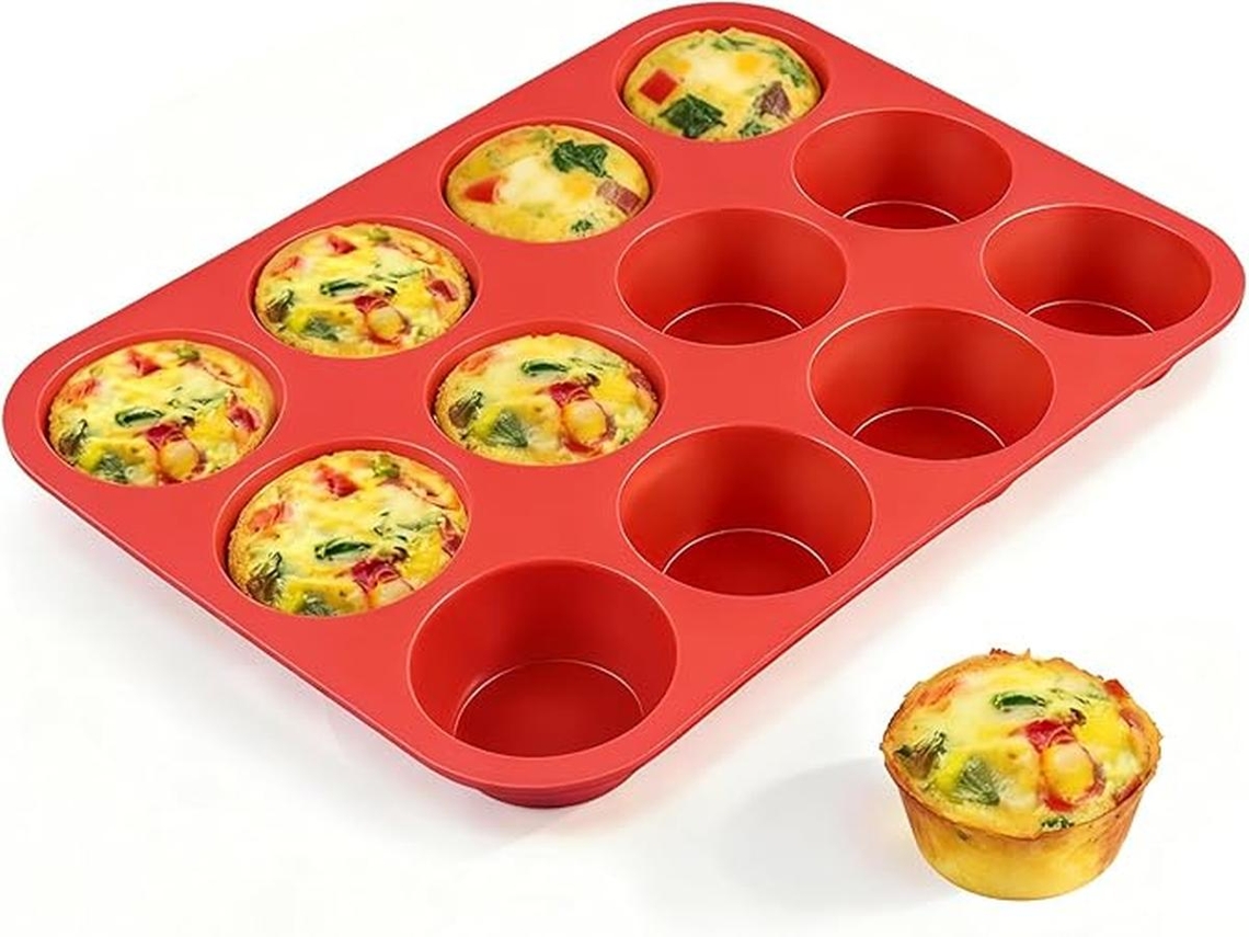 Formas para muffins Lurelia, 1 unidade, silicone antiaderente, para muffins e cupcakes.