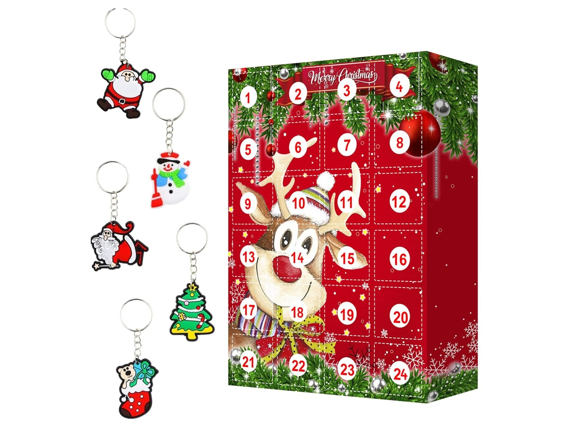 Laxiscreed Caixa Surpresa Com Contador De 24 Dias De Natal E Cervo De Resina Para Decoração Natalícia