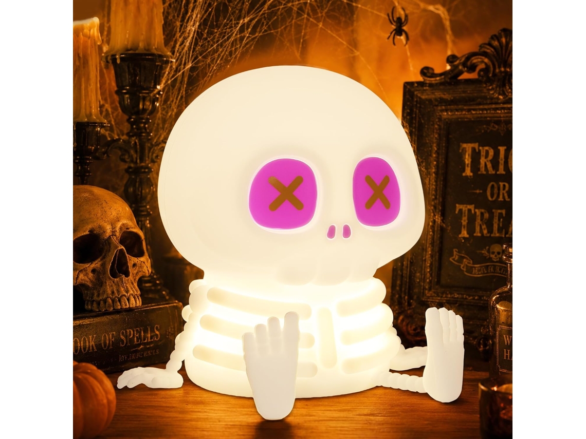 Luz Noturna De Silicone Esqueleto Luz De Toque Decoração Halloween
