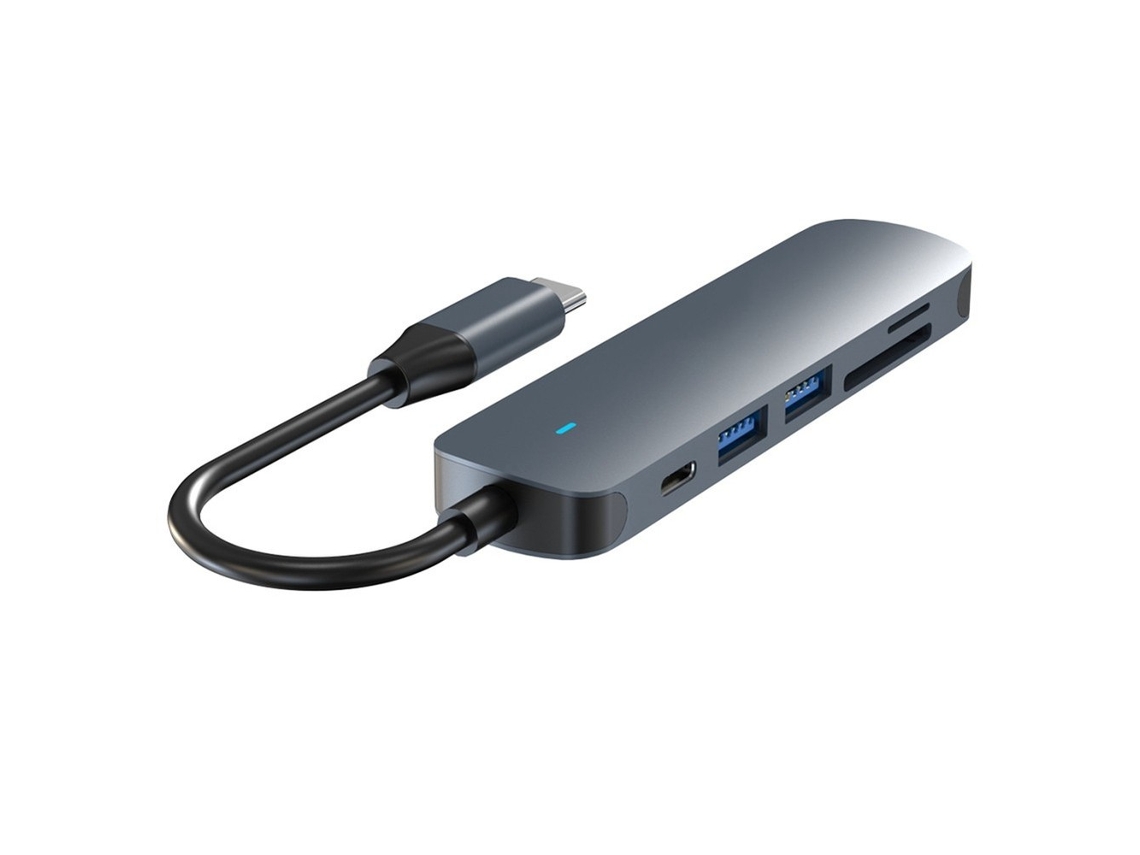 Hub USB c 6 em 1 HDMI 4k PD 100 W IKIKSO (cinza)