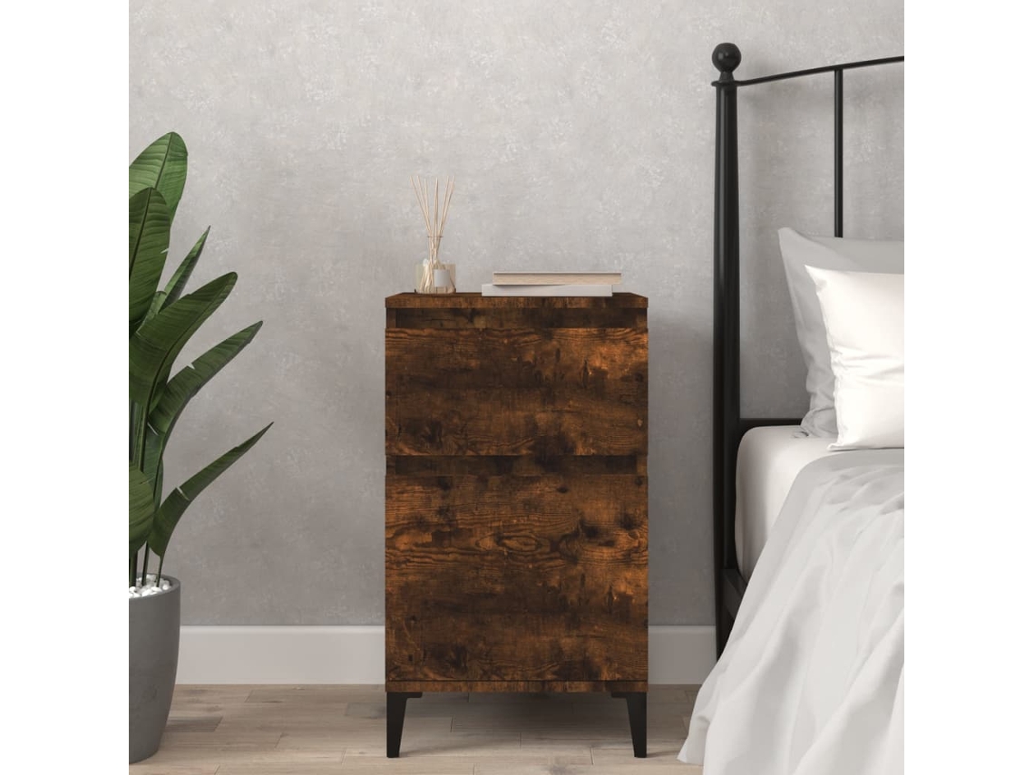 Vidaxl Mesa De Cabeceira 40x35x70 Cm Cor Carvalho Fumado