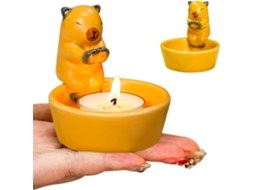 Castiçal De Cerâmica Em Forma De Capivara Amarela, Estilo Desenho Animado – Um Presente Único Para Amantes De Animais.
