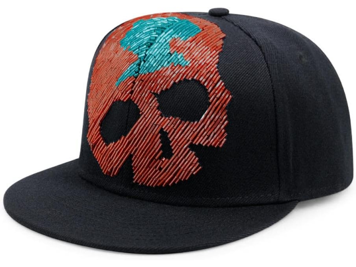 Boné de Beisebol, Trucker, Couro Dourado, Punk, Botões | S/MARCA