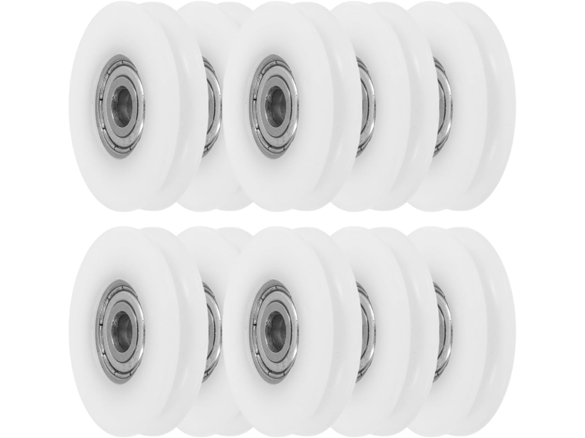 Conjunto De 10 Polias Redondas De Nylon Com Rolamento 625 Integrado E Design Com Ranhura Em U.