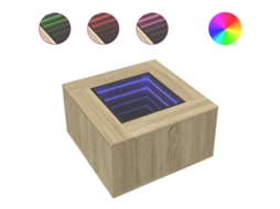 Mesa de centro MAISON EXCLUSIVE com LEDs em madeira (60x60x40 cm)
