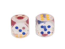 2 Peças Dados De Plástico Transparente À Prova De Água Antioxidante 6 Lados 3.5cm Para Jogos De Tabuleiro Educação