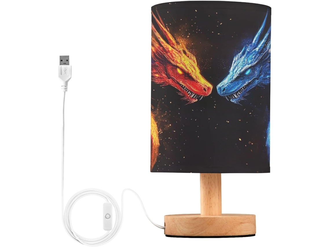 Abajur De Cabeceira Em Forma Dragão Com Porta Usb, Sem Necessidade De Lâmpada, Luz Led Quente Para Quarto, Sala De Estar