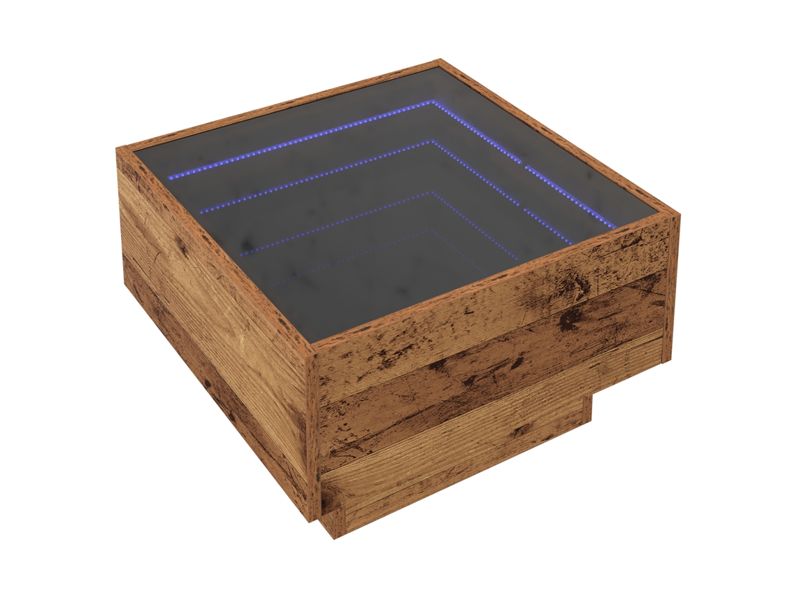 Conjunto 1 Mesa De Café Rústica Vidaxl Castanho Derivados De Madeira (50 X 50 X 30 Cm)