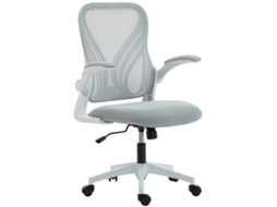 Cadeira De Escritório Ergonômica Em Malha Com Encosto Dobrável E Apoios Retráteis, 73x62x101-111cm, Cinza