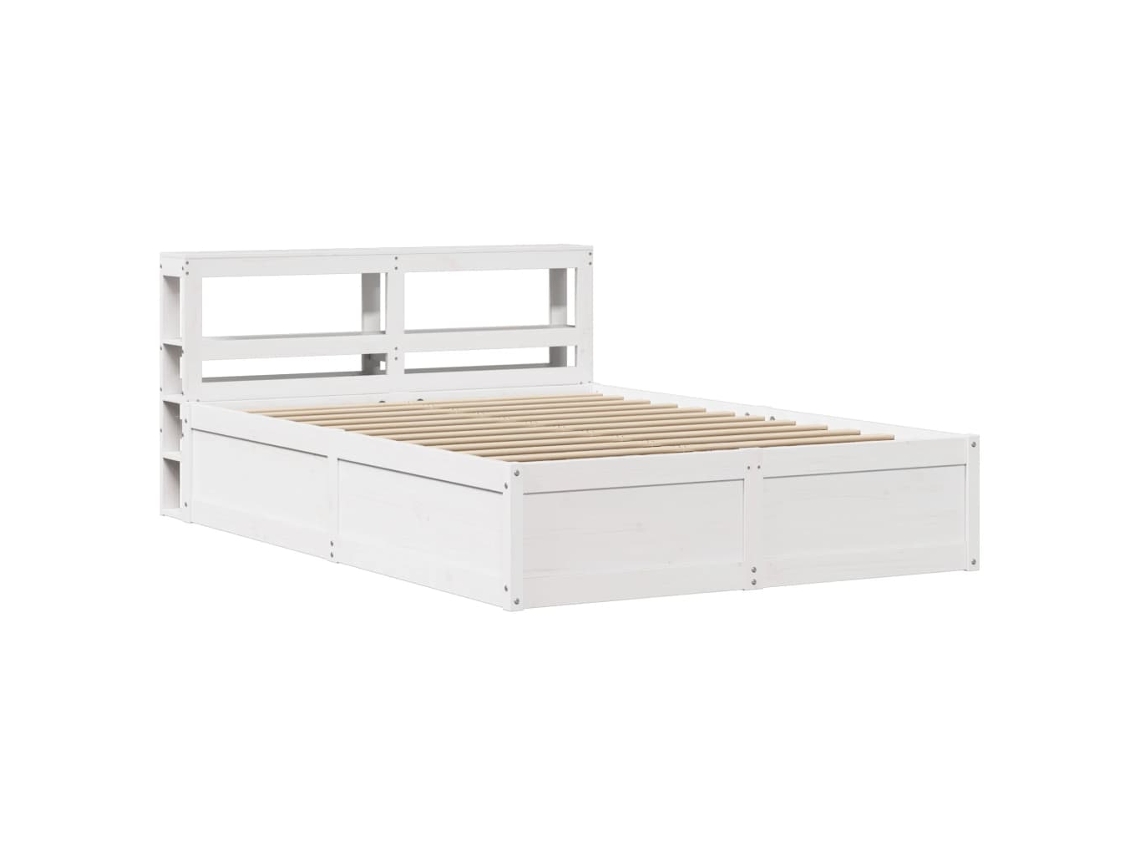 Estrutura Cama com Cabeceira Pinho Maciço Branco MAISON EXCLUSIVE 120x190 cm