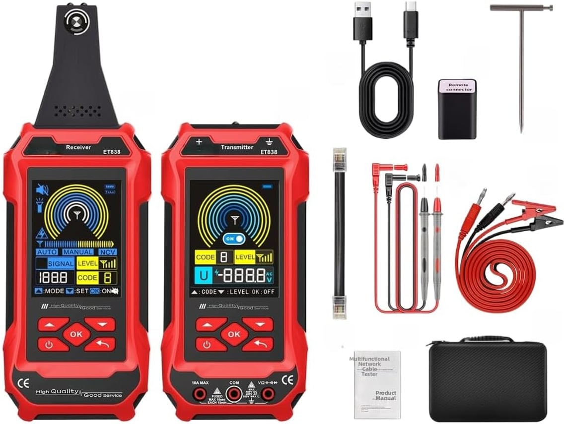 Detector De Cabos Subterrâneos De Cabeça Dupla Com Lcd