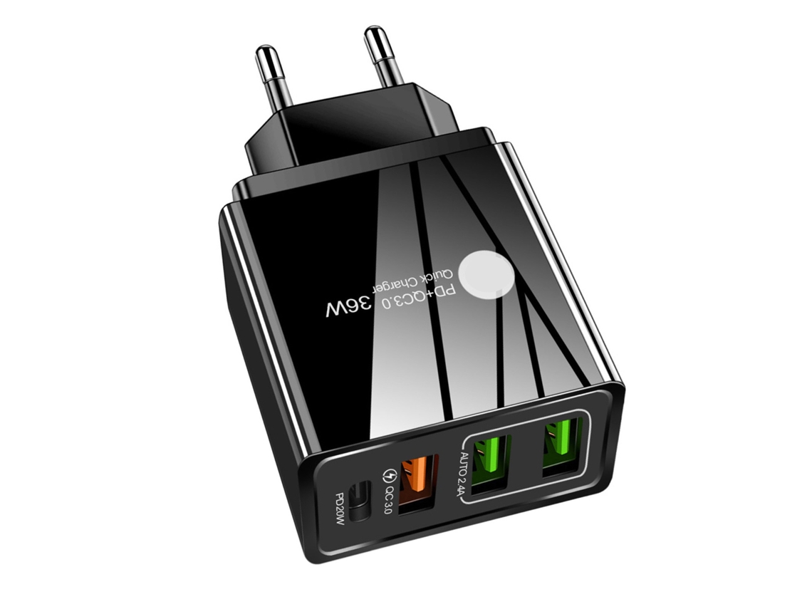 Carregador EOOCOO (3 Portas Usb 36w Pd Fast Charging)