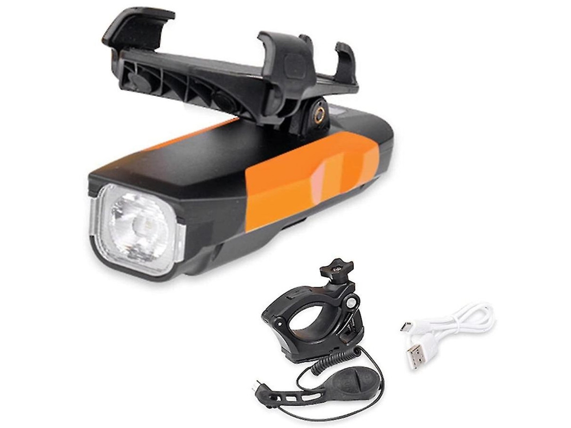 Luzes Bicicleta Buzina/suporte Celular Amarelo Yizhood