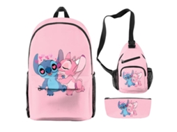 Mochila De Tres Piezas Stitch De Al*