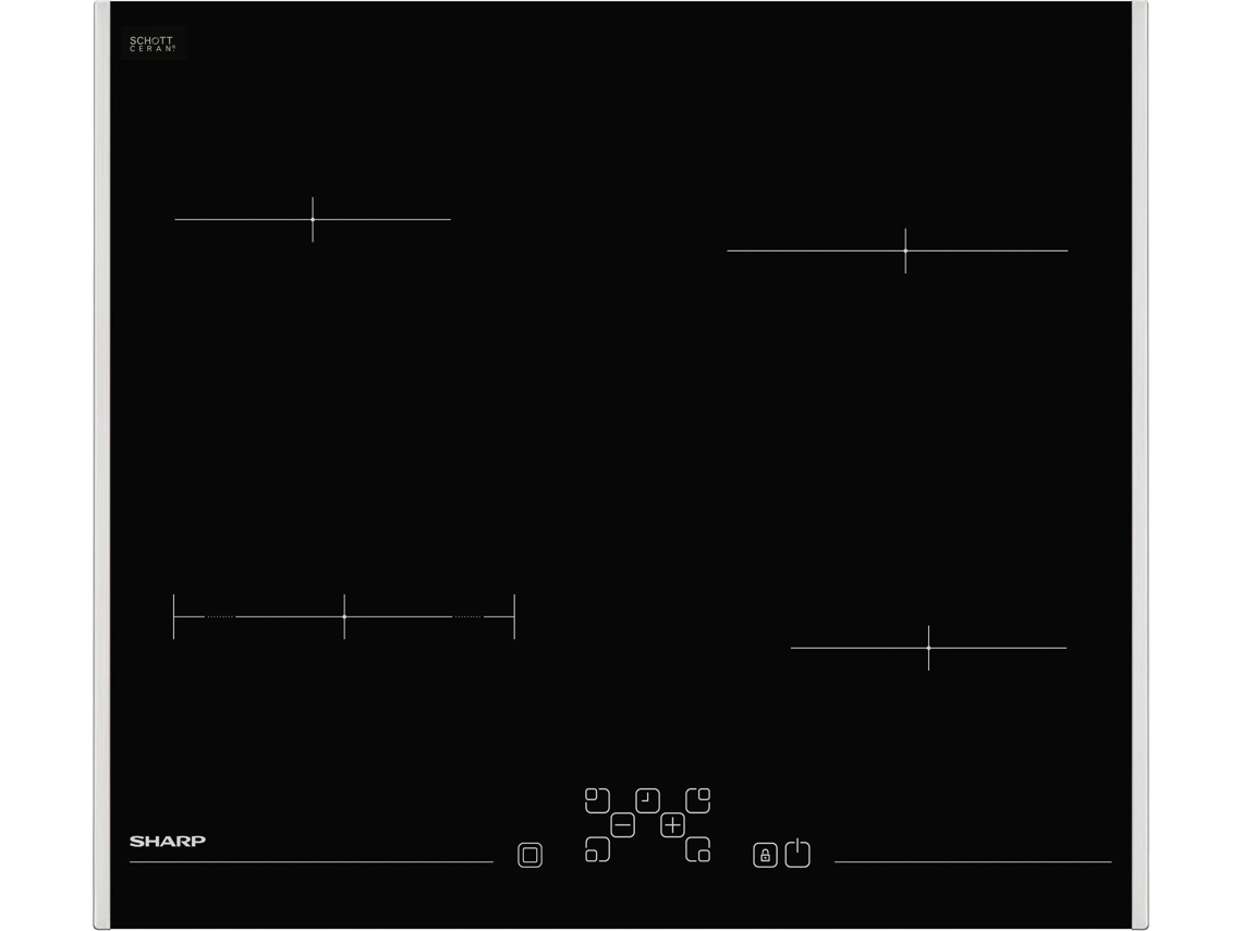 Placa de Vitrocerâmica SHARP KH6V08FT00 (Elétrica - 59 cm - Preto)