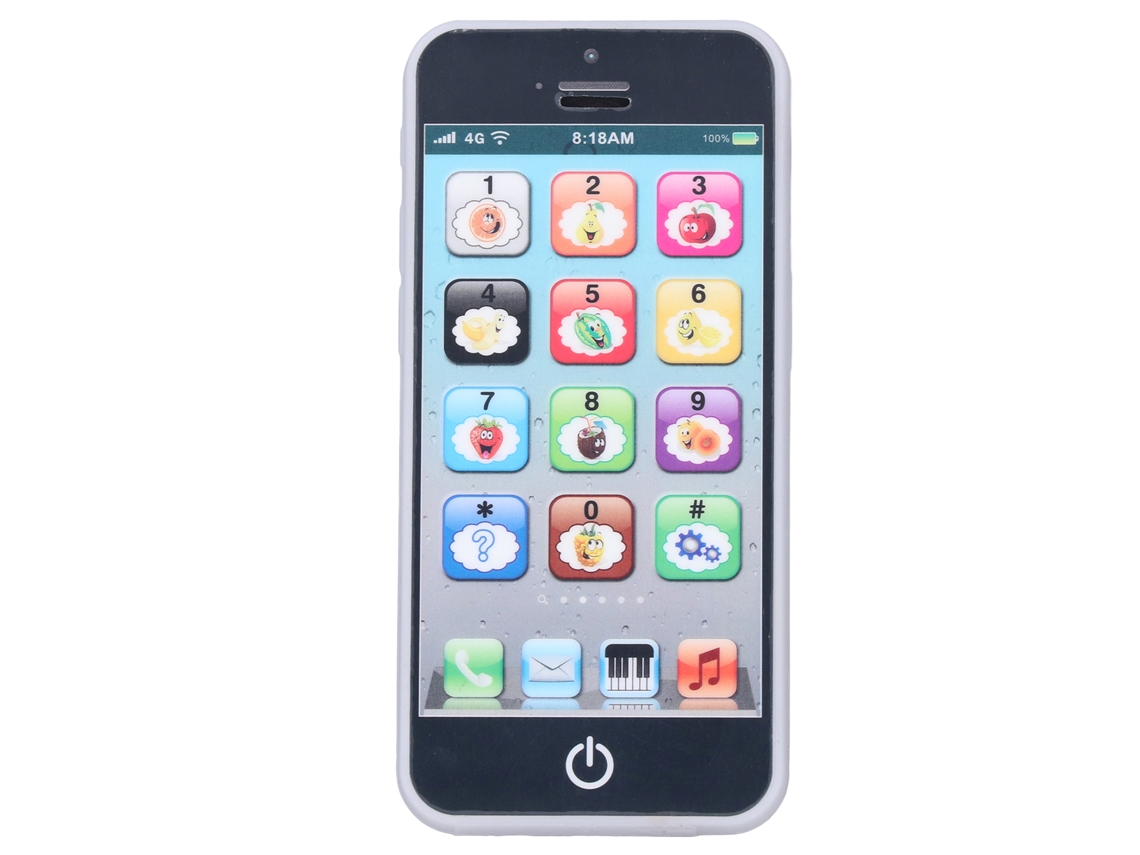 Brinquedo De Telefone Infantil Com Luz E Música Simulação Celular Plástico Portátil Preto