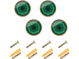 Puxadores Guoche De 32mm Para Portas E Gavetas Armários Com Estampa Mármore Mineral Verde Malaquita