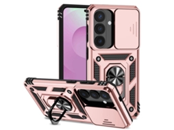 Capa Para Samsung Galaxy S26 À Prova De Choque Com Suporte De Anel E Tampa Deslizante Para Lente (ouro Rosa) Digitallab
