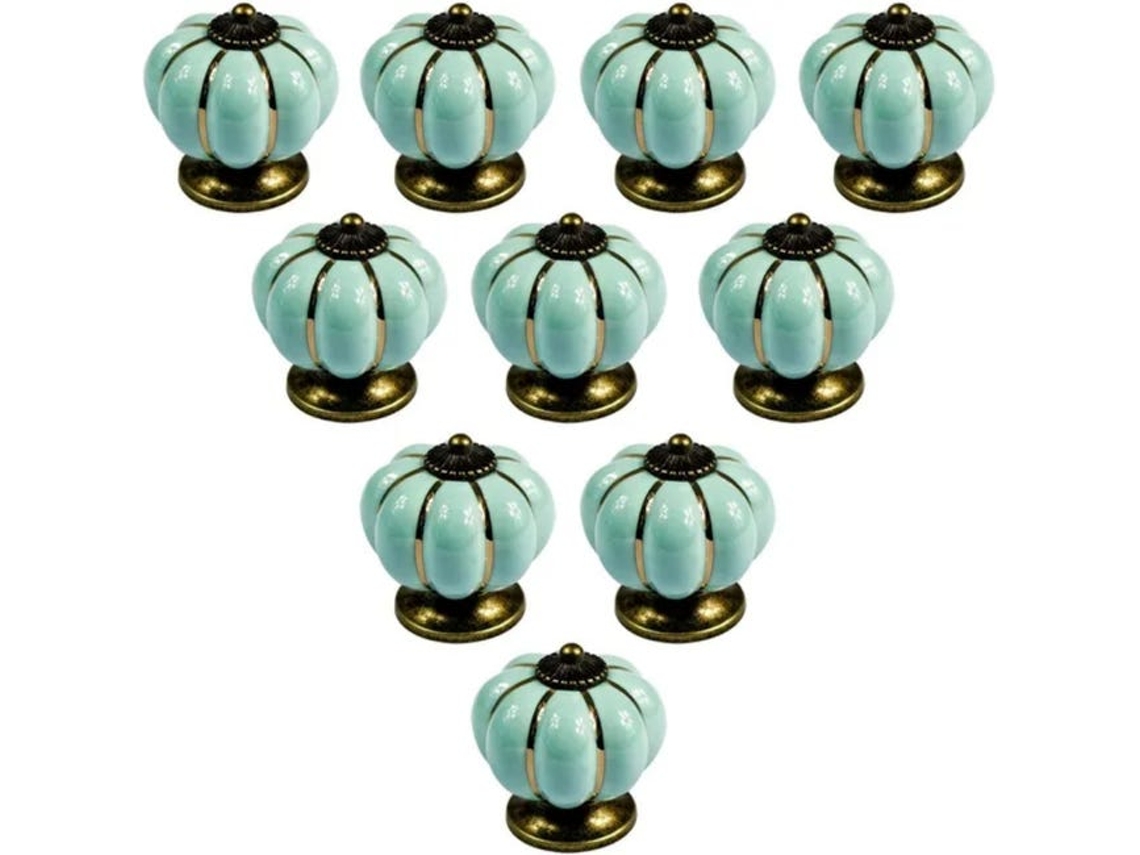 Conjunto de 6 puxadores dourados para armário de cozinha, latão escovado, 96 mm X001